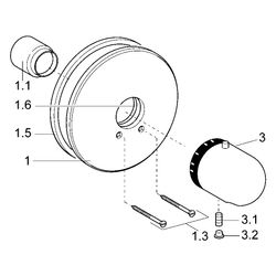 Hansa Mix Fertigmontageset für Brausebatterie 0860 Rosette rund DN20 Chrom... HANSA-08609175 4015474077973 (Abb. 1)