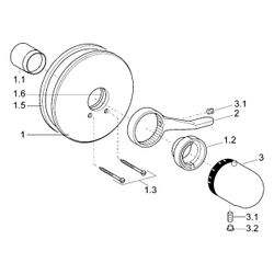 Hansa Fertigmontageset für Brausebatterie, Rosette rund, Chrom, 08619175... HANSA-08619175 4015474078116 (Abb. 1)