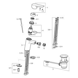 Hansa Twist Einhebelmischer Bidet-Batt 0906 BügelhebelZugstangenablaufgarnitur Ausladun... HANSA-09063285 4015474259812 (Abb. 1)
