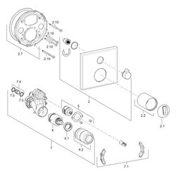 Hansa Varox Fertigmontageset für Wanne/Brause 4050 Rosette eckig Chrom... HANSA-40509073 4015474274631 (Abb. 1)