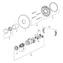 Hansa Varox Pro Fertigmontageset für Wanne/Brause, Rosette rund, Chrom, 40569083... HANSA-40569083 4057304003745 (Abb. 1)