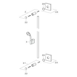 Hansa Wandstange, verstellbare Brausestangehalterung, kürzbar, Chrom, 44410100... HANSA-44410100 4015474190122 (Abb. 1)