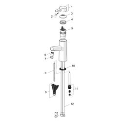 Hansa Designo Style Einhebel-Waschtischbatterie, Ausladung 119mm, DN 15, Zugstangen-Abl... HANSA-51712283 4057304006319 (Abb. 1)