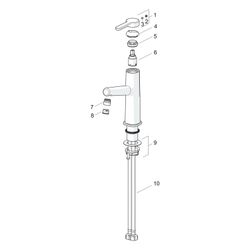 Hansa Designo Style Einhebel-Waschtischbatterie, Ausladung 128mm, DN 15, Zugstangen-Abl... HANSA-51832283 4057304006449 (Abb. 1)