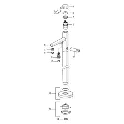 Hansa Designo Style Einhebel-Badebatterie mit Standrohr, Ausladung 209mm, 3-strahlig, D... HANSA-53272083 4057304006982 (Abb. 1)