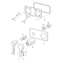 Hansa Designo Einhebelmischer Fertigmontageset für Brausebatterie Style 4450 Rosette ec... HANSA-44509583 4057304006944 (Abb. 1)