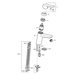 Hansa Twist Einhebel-Waschtischbatterie, Ausladung 121mm, DN 15, Chrom, 09302203... HANSA-09302203 4015474269095 (Abb. 1)