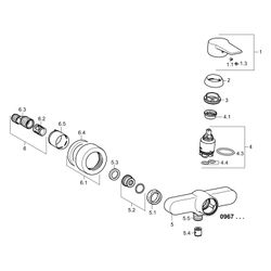 Hansa Twist Einhebel-Brausebatterie, DN 15, Chrom, 09670183... HANSA-09670183 4015474259874 (Abb. 1)