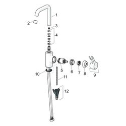 Hansa Paleno Einhebel-Waschtischarmatur, Standmontage, DN 15, Ausladung 152mm, mit Zugs... HANSA-56372203 4057304012020 (Abb. 1)