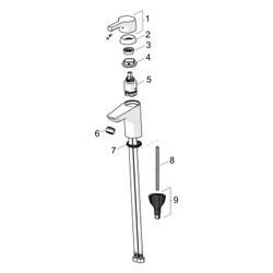 Hansa Paleno Einhebel-Waschtischarmatur, Standmontage, DN 15, Ausladung 103mm, ohne Abl... HANSA-56362203 4057304012006 (Abb. 1)