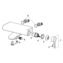 Hansa Designo Einhebelmischer Wannenfüll- und Brausebatterie Style 5185 Ausladung 146mm... HANSA-51852183 4057304006722 (Abb. 1)