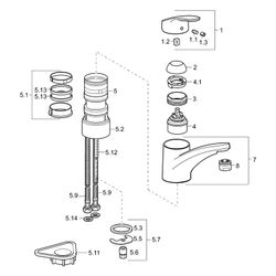 Hansa Mix Einhebel-Küchenarmatur, Ausladung 203mm, DN 15, Chrom, 01142283... HANSA-01142283 4015474276543 (Abb. 1)