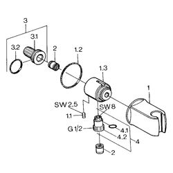 Hansa Wandanschlussbogen, DN 15, Chrom, 04460100... HANSA-04460100 4015474672406 (Abb. 1)