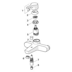 Hansa Paleno Einhebel-Wannen- und Brausearmatur, Wandmontage, DN 15, Ausladung 164mm, m... HANSA-56452103 4057304012235 (Abb. 1)