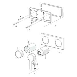Hansa Designo Style Einhebel-Fertigmontageset für Wanne/Brause, Rosette eckig, Chrom... HANSA-44519583 4057304006906 (Abb. 1)
