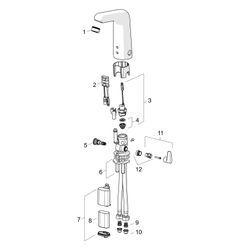 Hansa Medipro Waschtischbatterie XL, 6V, Bluetooth, Ausladung 136mm, DN 15, Chrom, 0568... HANSA-05682119 4057304005053 (Abb. 1)
