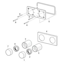 Hansa Living Fertigmontageset für Brausebatterie 4452 Rosette eckig DN15 Chrom... HANSA-44529583 4057304007231 (Abb. 1)