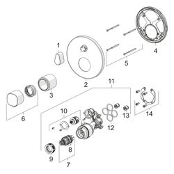 Hansa Living Fertigmontageset für Brausebatterie 8113 Rosette rund Chrom... HANSA-81139552 4015474278974 (Abb. 1)