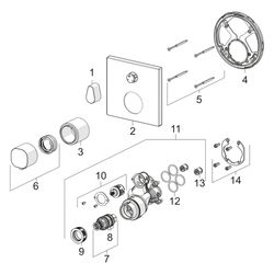 Hansa Living Fertigmontageset für Brausebatterie 8113 Rosette eckig Chrom... HANSA-81139562 4015474278967 (Abb. 1)