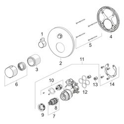 Hansa Home Fertigmontageset für Wanne/Brause 8862 Rosette rund Chrom... HANSA-88629045 4015474279131 (Abb. 1)