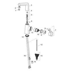 Hansa Designo Style Einhebel-Waschtischbatterie Niederdruck, Ausladung 151mm, Zugstange... HANSA-51211183 4057304007538 (Abb. 1)