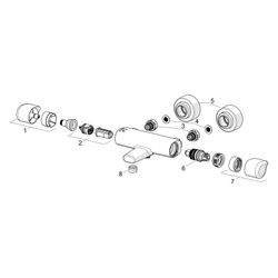 Hansa Care Wannenfüll- und Brausebatterie, Ausladung 168mm, Chrom, 08717100... HANSA-08717100 4057304013454 (Abb. 1)