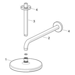 Hansa BasicJet Style Kopfbrause, 1-strahlig, 200x200mm, Ausladung 348mm, Chrom, 4436020... HANSA-44360200 4057304015939 (Abb. 1)