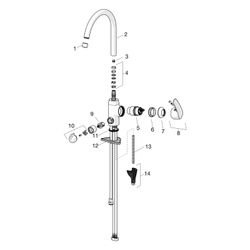 Hansa Pinto Einhebelmischer Küchenarmatur mit Spülmaschinenventil 4514 Ausladung 213mm ... HANSA-45142283 4057304003141 (Abb. 1)