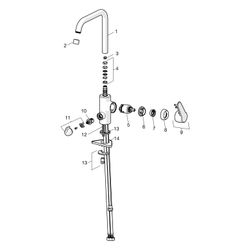 Hansa Polo Einhebel-Küchenarmatur mit Spülmaschinenventil, Ausladung 203mm, DN 15, Chro... HANSA-51602293 4057304003783 (Abb. 1)