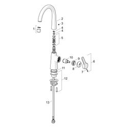 Hansa Designo Style Einhebel-Waschtischbatterie, Ausladung 167mm, DN 15, Zugstangen-Abl... HANSA-51032293 4057304015083 (Abb. 1)