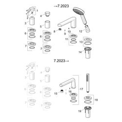 Hansa Ronda Einhebel-Fertigmontageset für Wanne/Brause, Rosette rund, 3-strahlig, 72mm,... HANSA-03402473 4057304014567 (Abb. 1)