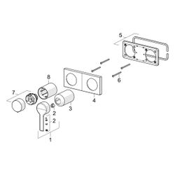 Hansa Ronda Einhebel-Fertigmontageset für Wanne/Brause, Rosette eckig, 4.0 Plattform, C... HANSA-44599583 4057304014840 (Abb. 1)