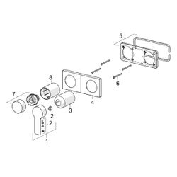 Hansa Ligna Einhebelmischer Fertigmontageset für Wanne/Brause, Rosette eckig, 4.0 Platt... HANSA-44559583 4057304014871 (Abb. 1)