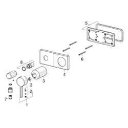 Hansa Loft Einhebelmischer Fertigmontageset für Brausebatterie 5763 Rosette eckig 4.0 P... HANSA-57639583 4057304014857 (Abb. 1)