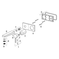 Hansa Loft Einhebelmischer Fertigmontageset für Waschtischbatterie 5757 Rosette eckig A... HANSA-57572183 4057304014765 (Abb. 1)