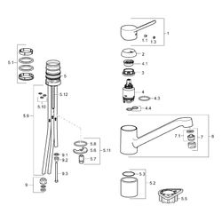 Hansa Primo Einhebel-Küchenarmatur, Niederdruck, Kupferrohr, Ausladung 210mm, DN 15, Ch... HANSA-49491103 4015474268289 (Abb. 1)