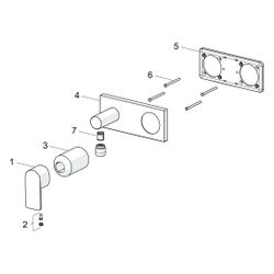 Hansa Stela Einhebel-Fertigset für Brause-Batterie, Rosette eckig, Chrom, 44569573... HANSA-44569573 4057304015281 (Abb. 1)