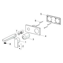 Hansa Stela Einhebelmischer Fertigset für Waschtisch-Batterie 4490 Rosette eckig Auslad... HANSA-44902173 4057304015236 (Abb. 1)