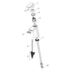 Hansa Stela Einhebel-Waschtischbatterie, Ablaufgarnitur mit Zugstange, Ausladung 144mm,... HANSA-57092273 4057304015175 (Abb. 1)