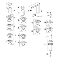 Hansa Stela Einhebel-Fertigmontageset für Wanne/Brause, Rosette eckig, Chrom, 57302473... HANSA-57302473 4057304015328 (Abb. 1)