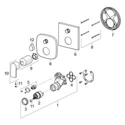 Hansa Stela Einhebelmischer Fertigmontageset für Wanne/Brause 8784 Rosette soft edge Ch... HANSA-87849173 4057304015274 (Abb. 1)