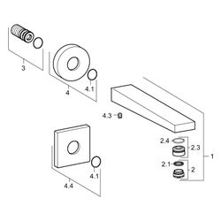 Hansa Loft Auslauf, Rosette eckig/rund, Länge 197mm, Ausladung 197mm, DN 15, Chrom... HANSA-57652100 4015474262225 (Abb. 1)