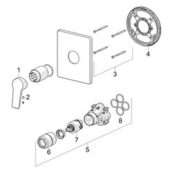 Hansa Twist Einhebelmischer Fertigset für Brause-Batterie 8985 Rosette eckig Matt-Sch... HANSA-8985908333 4057304015823 (Abb. 1)