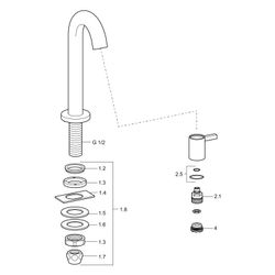 Hansa Nova Einhebel-Waschtischbatterie, Ausladung 131mm, DN 15, Matt-Schwarz, 5091810... HANSA-5091810133 4057304015755 (Abb. 1)
