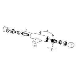 Hansa Micra Wannenfüll- und Brausebatterie, Ausladung 159mm, DN 15, Matt-Schwarz, 581... HANSA-5816217133 4057304015731 (Abb. 1)