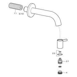 Hansa Nova Einhebel-Waschtischbatterie, Ausladung 186mm, DN 15, Matt-Schwarz, 5096810... HANSA-5096810133 4057304015779 (Abb. 1)