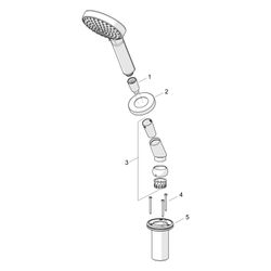 Hansa ActiveJet Handbrause, 1-strahlig, 72mm, Ausladung 189mm, DN 15, Chrom, 53249440... HANSA-53249440 4057304014673 (Abb. 1)