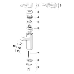 Hansa Medipro Einhebel-Waschtischbatterie, Kupferrohr, Bügelhebel, Bedienhebel lang, Au... HANSA-01622195 4015474267015 (Abb. 1)