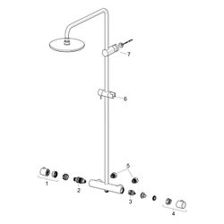 Hansa Unita Eco Regenbrause-Duscharmatur 5814 3-strahlig Ausladung 470-495mm Chrom Kopf... HANSA-58149113 4057304016080 (Abb. 1)