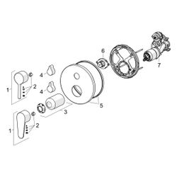 Hansa Vantis Einhebelmischer Fertigmontageset für Wanne/Brause 8260 Rosette rund mit Si... HANSA-82603063 4057304017377 (Abb. 1)